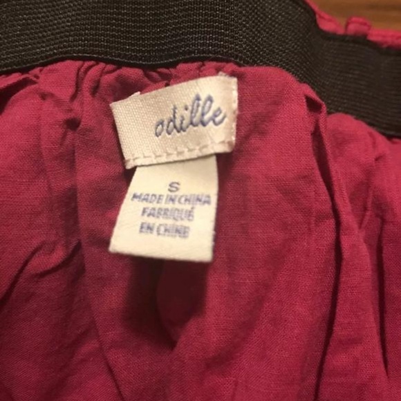 Odille Pink Multi Anthropologie Elastic Skirt - Picture 3 of 3